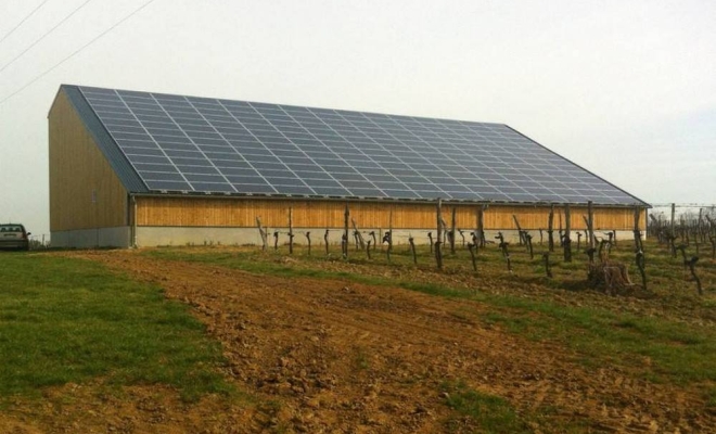 Panneaux solarires sur bâtiment agricole, Bordeaux, SUNALYA